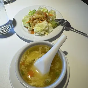 Egg drop soup and house salad