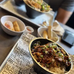 Teriyaki bowl &amp; eggrolls