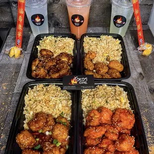 Express bowls, general Tso, sesame, orange and Sweet&amp;Sour