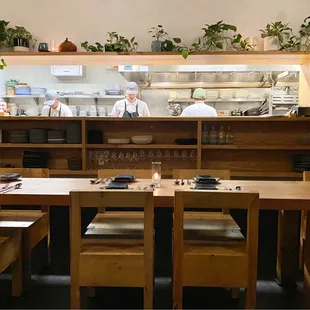 (Jan 2023) communal table facing open kitchen