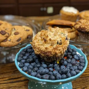 Homemade blueberry muffin.