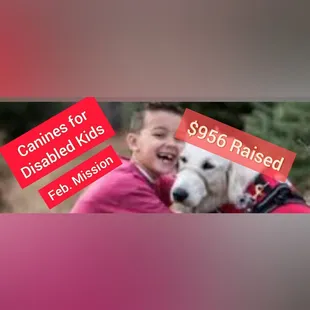 We are a non profit ministry. Every month 100% of our proceeds,tips and donations go to a different charity each month.