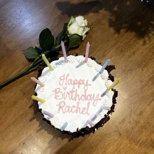 Mocha Hazelnut Mousse with lovely writing (Candles not included)