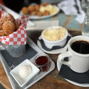 Waffle Bites, Cheesey Grits