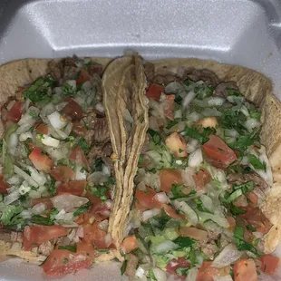 2 carne asada tacos