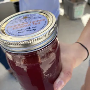 Pineapple lychee hibiscus tea at the farmers market!
