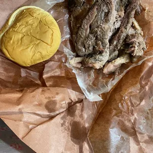 1 pound of moist Brisket and a 32 cent bun. $28 for pound of fatty brisket. Pretty sure the Saran Wrap quality was better than the food.