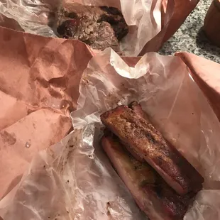 Brisket and pork ribs