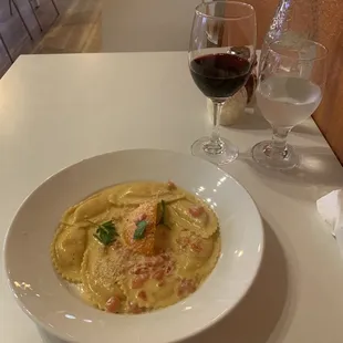 Lobster &amp; shrimp ravioli