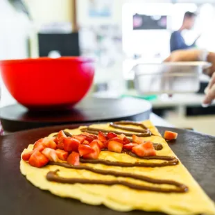 a person preparing food