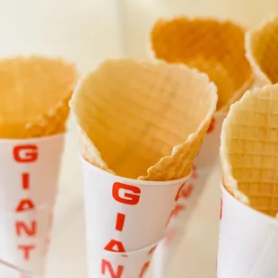 a row of ice cream cones