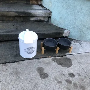Dog bowls for your furry! Super thoughtful!