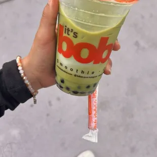 Iced Matcha with boba, oat milk, and 75% sweetness, was perfect!