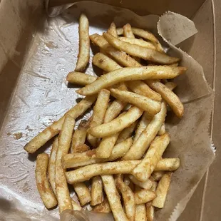 Regular size fries. They were tasty just wished they were more generous considering these were almost $5