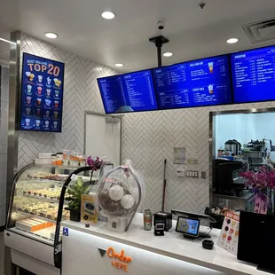the counter and menus