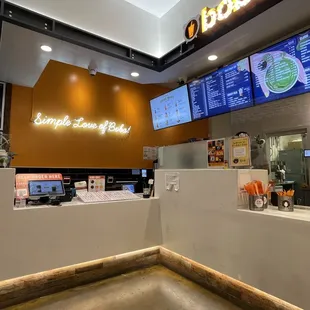 the inside of a restaurant
