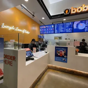 the counter and menus