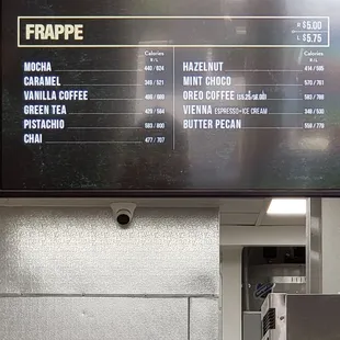Menu as of 5/29/2021
