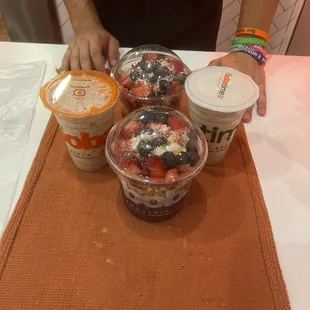 Original açaí bowl and horchata smoothies