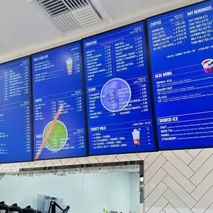 menus on the wall