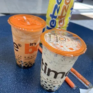 thai tea slush &amp; coffee oreo slush