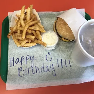 I can not say enough about AJ, Jelly, and the rest of the staff at It's Burger Time!  They made T's Birthday extra special !!