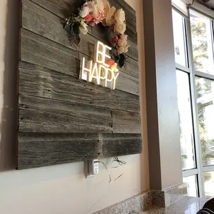 Cute decor inside the coffee shop.