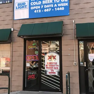 the front of a building