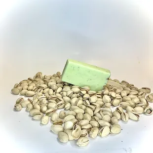 a pile of pistachios