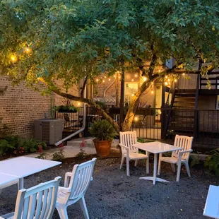 Outdoor dining on back patio