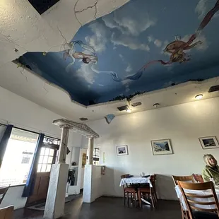 a painted ceiling