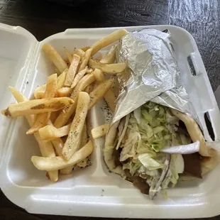 Gyro and fries