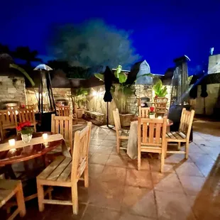 Tuscan style courtyard dining.