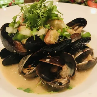 Roasted Tequila Clams and Mussels