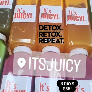 a variety of juices