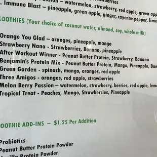 menu