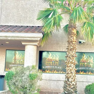 This establishment occupies the right side of the building.