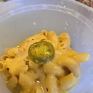 Mac and cheese with a jalapeño kick...yummy