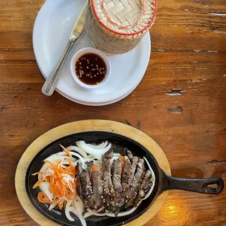 Sizzling BBQ Beef Ribeye W Rice
