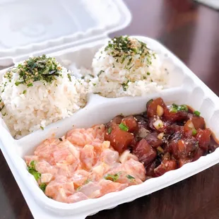 Spicy Salmon &amp; Furikake Ahi with Double Rice