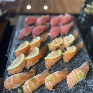Uni Salmon Belly Scallop