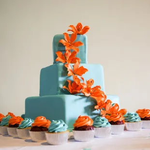 This was the beautiful cake that Heather made for our wedding. Each tier was a different flavor. It was DELICIOUS.