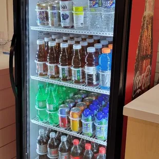 a display of drinks