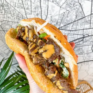 Banh Mi with Lemongrass Beef and House Mayo! IG: @betterwithju