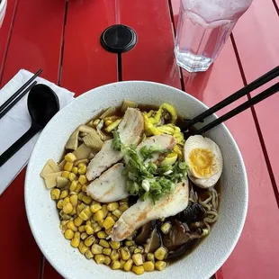 Chicken Shoyu with corn