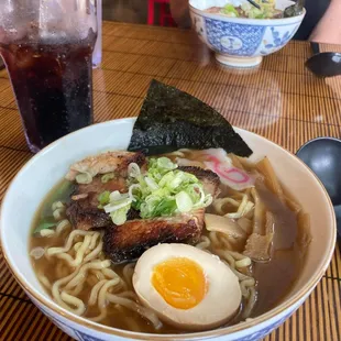 Tonkotsu  Chashu Pork belly, pickled bamboo shoot, steamed bok choy, soft boiled egg, nori seaweed, scallion &amp; ramen noodles in pork broth