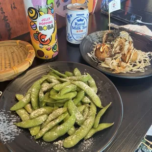 Edamame and Takoyaki