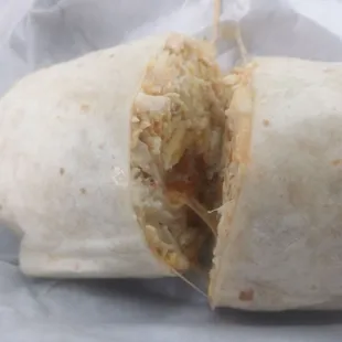 Breakfast chicken burrito