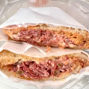 Reuben Hot Sandwich minus Sauerkraut! Hubby liked it this way! He really enjoyed!