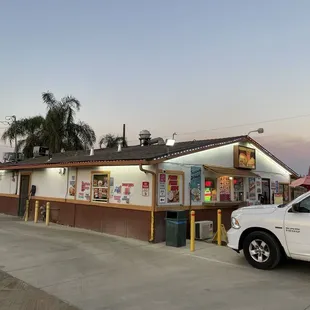 Outside of restaurant, indoor dining also with drive-through
